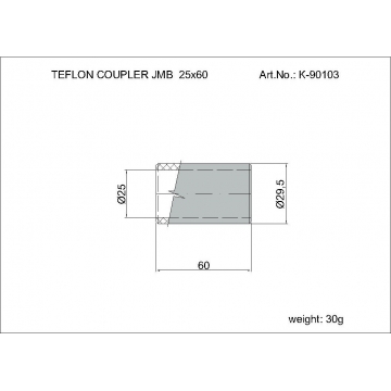 Teflon Coupler 25x60