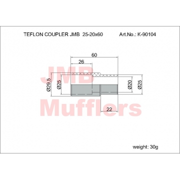 Teflonová spojka 25-20x60